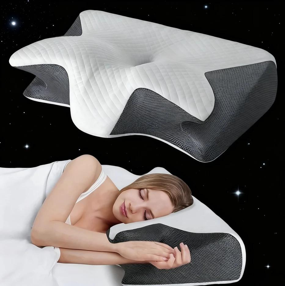 Oreiller ergonomique en corne de cou pour le côté, la relaxation des épaules, support doux mais ferm