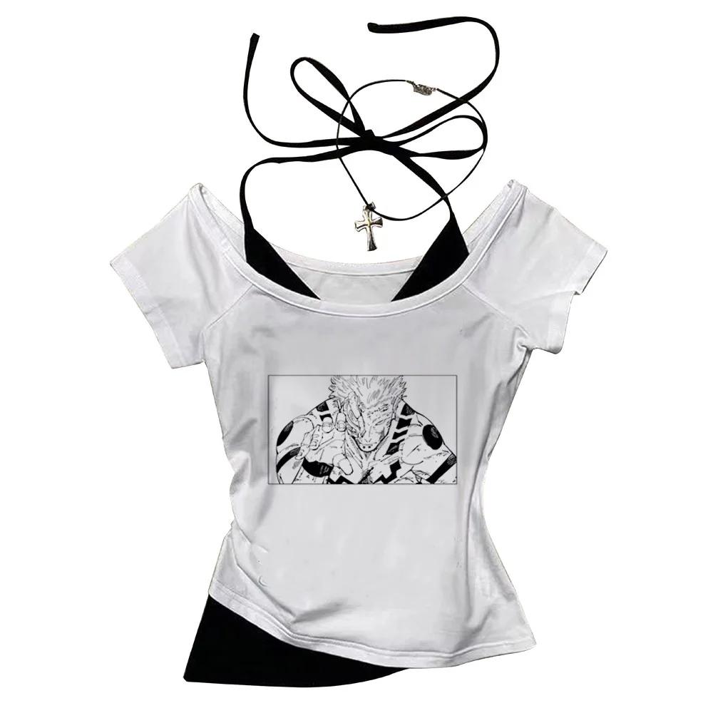 Jujutsu Kaisen Gojo haut court coupe ajustée mignon été nuisette mignon shoujo fille style corset es