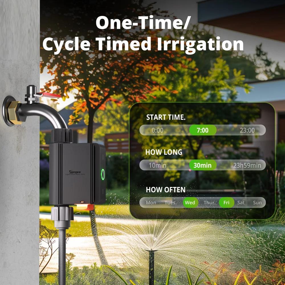 SONOFF-Vanne d'eau intelligente SWV Zigbee IP55, d'argile automatique, installation facile, télécomm