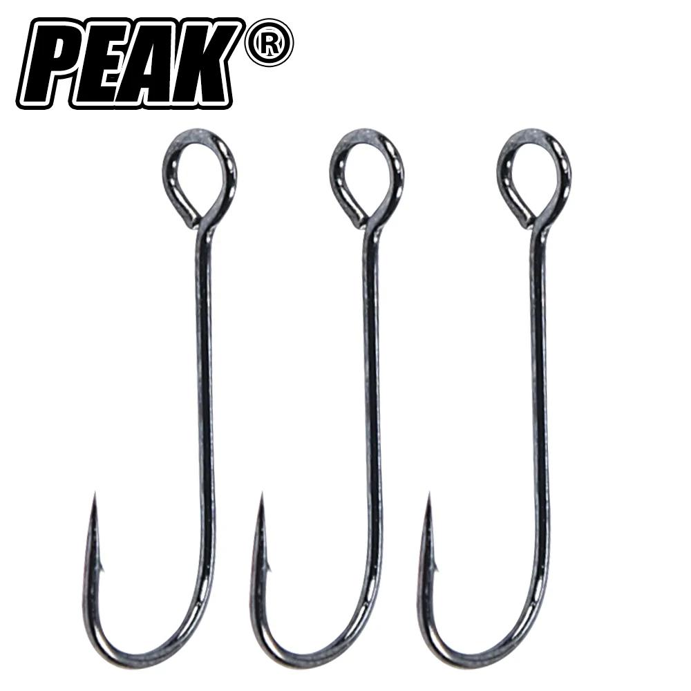 PEAK 20 pcs/lot grands yeux anneau pêche doux ver crochets haute teneur en carbone en acier large Su