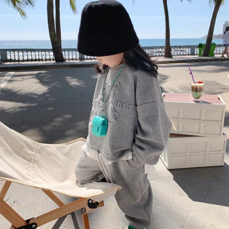 Ensemble de vêtements pour filles de 2 3 4 5 6 8 ans, sweat à capuche et pantalon à manches longues,