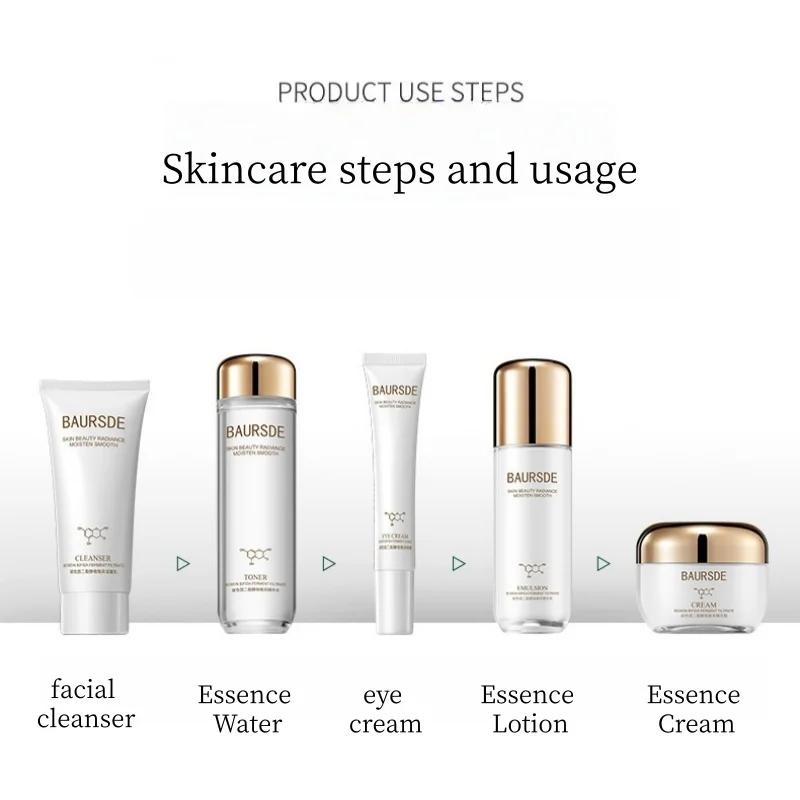 Ensemble de soins de la peau au rétinol Bosein en cinq pièces, comprenant un baume nettoyant, une ea