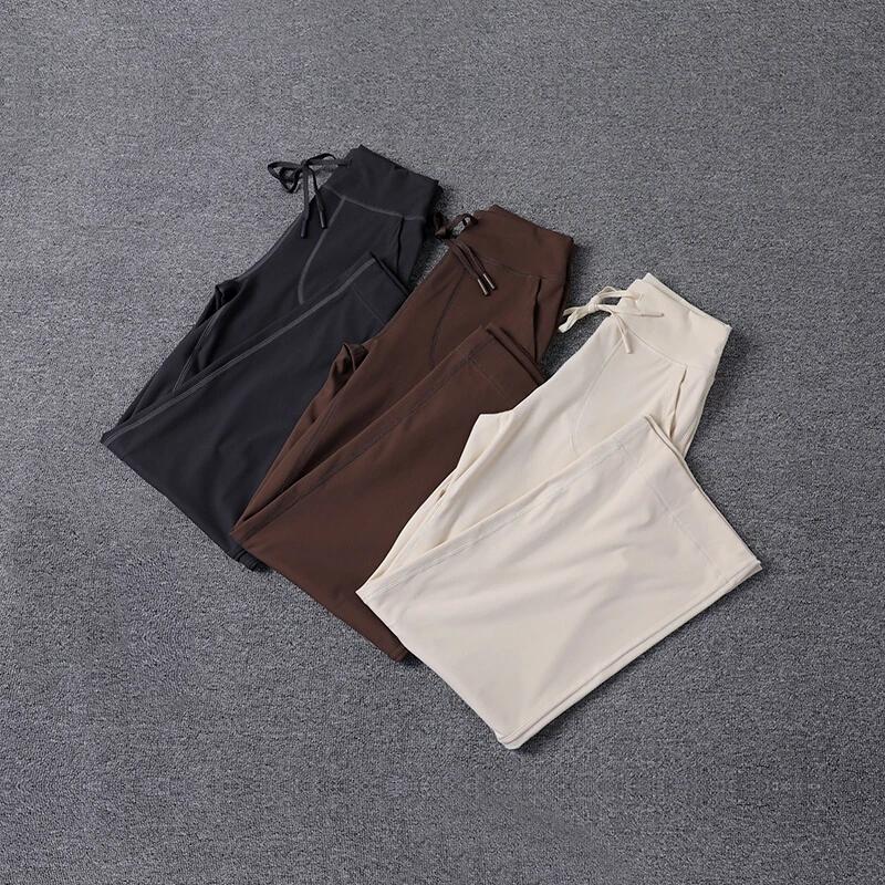 Pantalon de Yoga ample taille haute pour femmes, haute qualité, jambes droites, respectueux de la pe