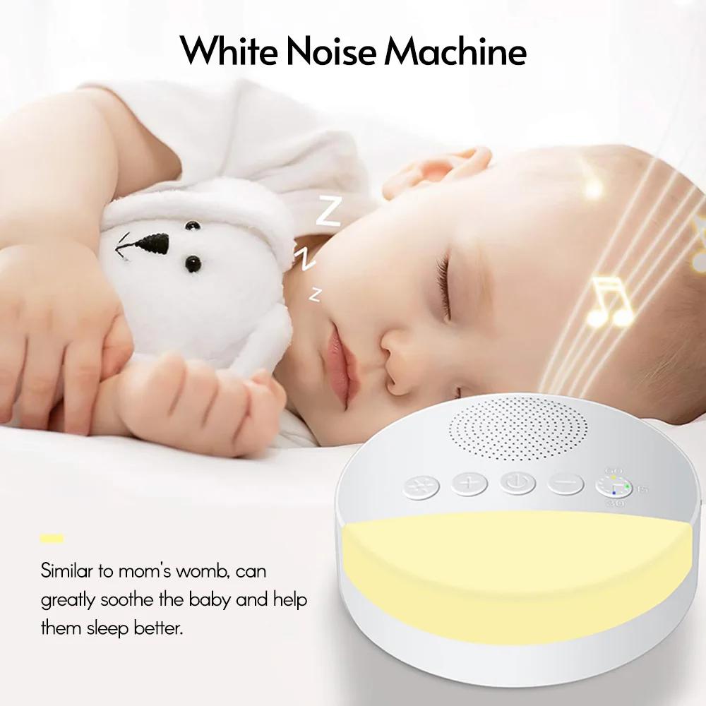 Machine de sommeil à bruit blanc intégré 6 sons apaisants doux souffle lumière 15/30/60 minutage int