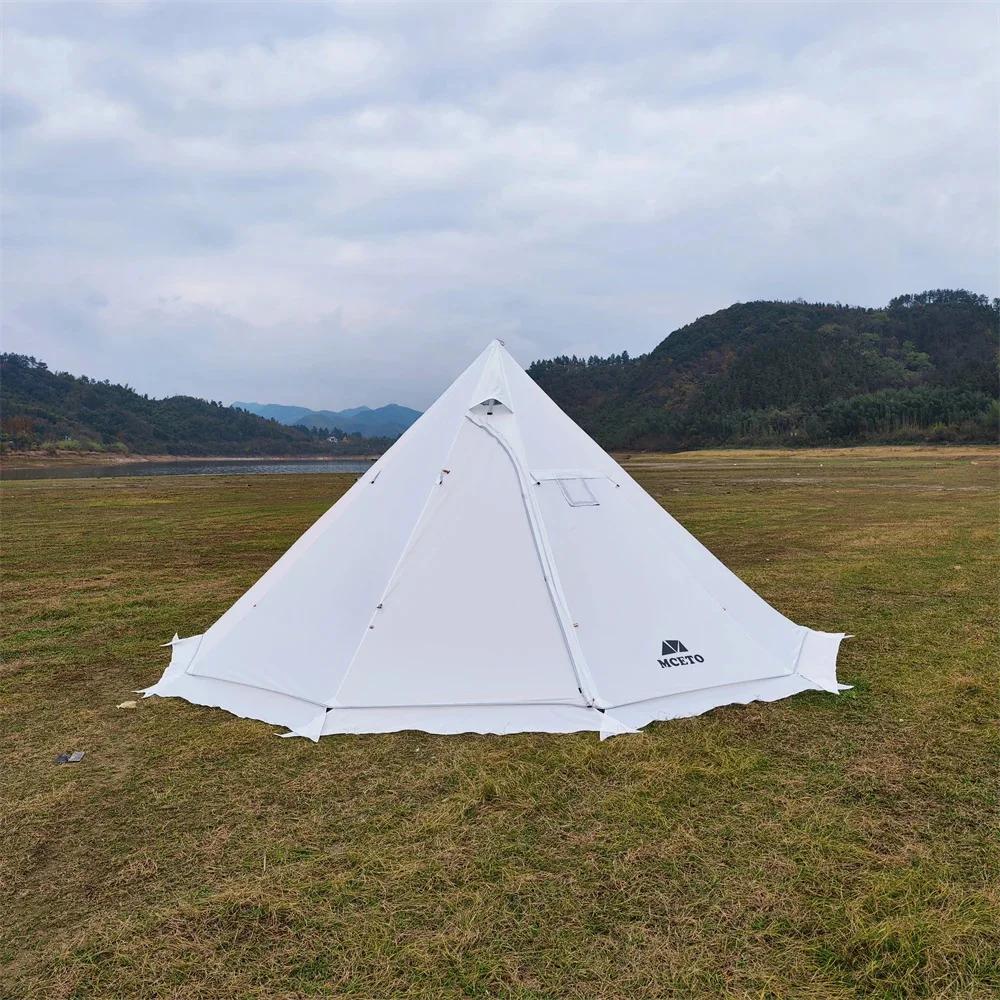 500PRO Tipi tente chaude avec poêle ignifuge Jack 5 ~ 8 personnes télescopes pour équipe familiale s