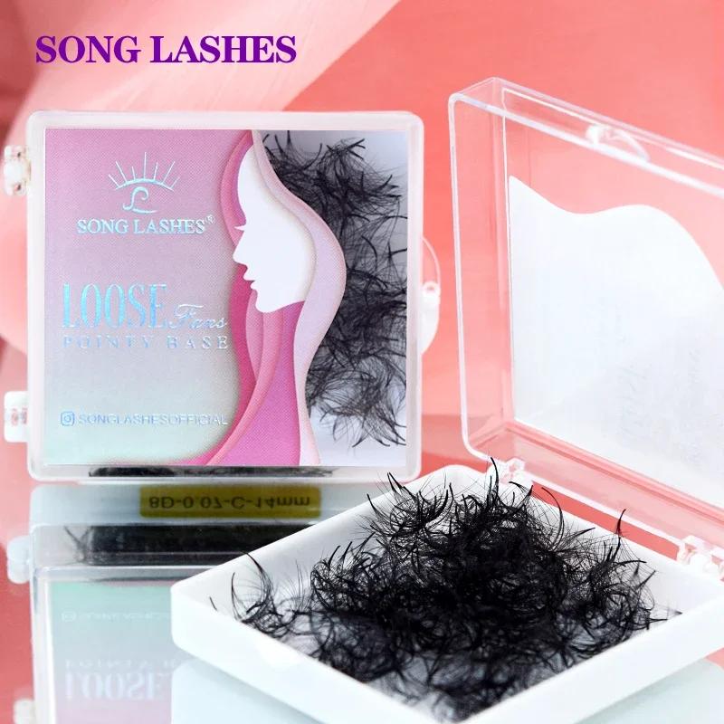 SONG LASHES Extensions de cils 3D à 16D, Fans pointus, fins, à tige étroite, Volume pré-fait, Base f