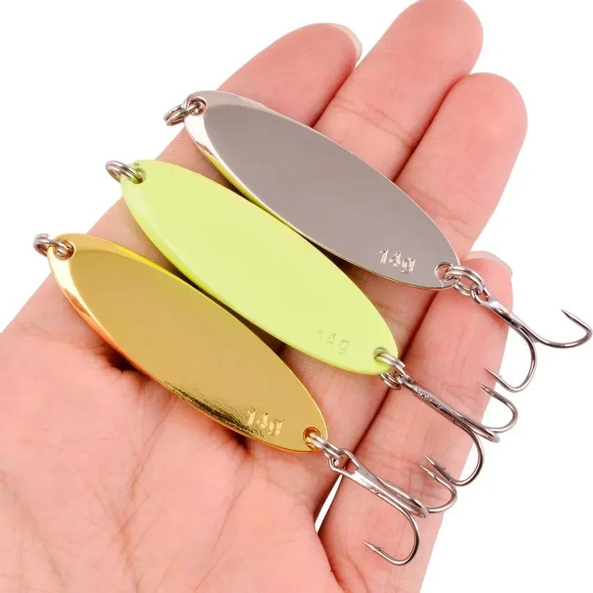 5 pièces 3g-21g pêche lumineuse cuillère en métal leurre appâts durs basse argent cuillère leurre de