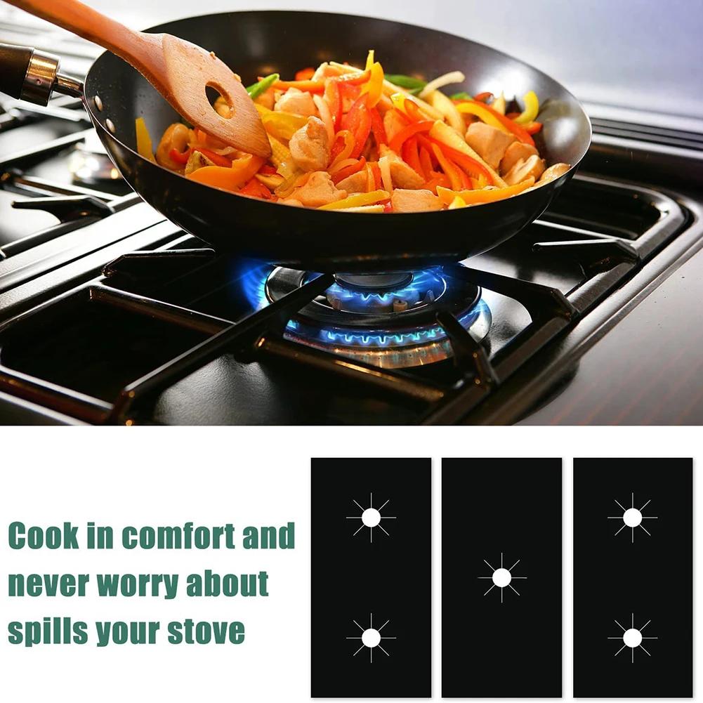 1 ensemble de coussinets de cuisinière à gaz à 5 trous, housse de protection pour le nettoyage de la