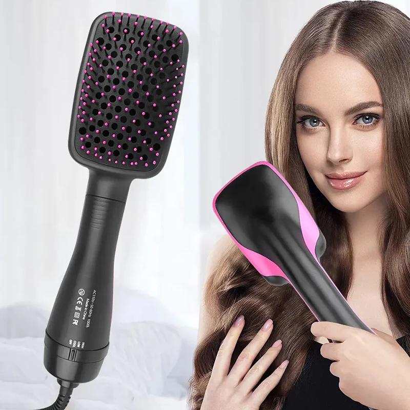 Sèche-cheveux brosse à Air chaud Styler et volumateur lisseur de cheveux bigoudi peigne rouleau une 