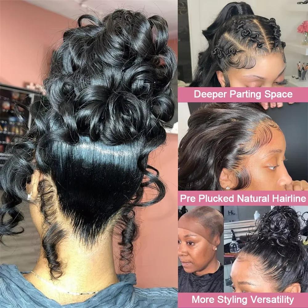 Perruque sans colle Dialola Invisible Strap 360 HD Full Lace Frontal, cheveux humains bouclés crépus