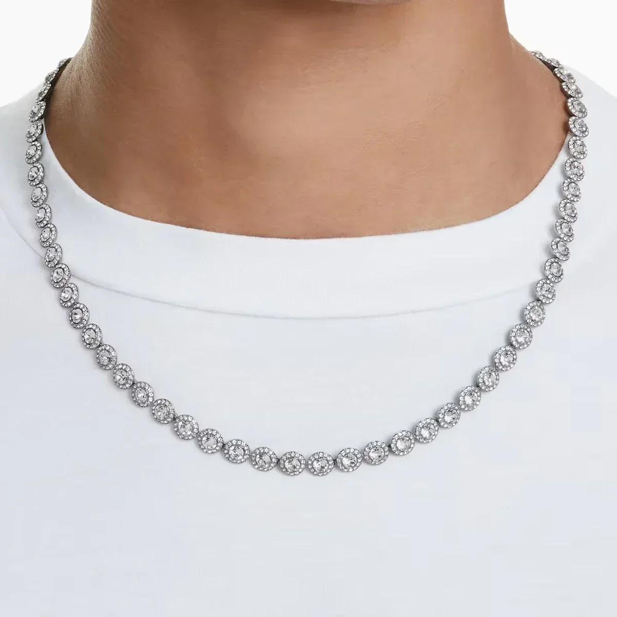 Ensemble de colliers ronds en cristal et diamant pour femmes, de haute qualité, classique, bonheur, 