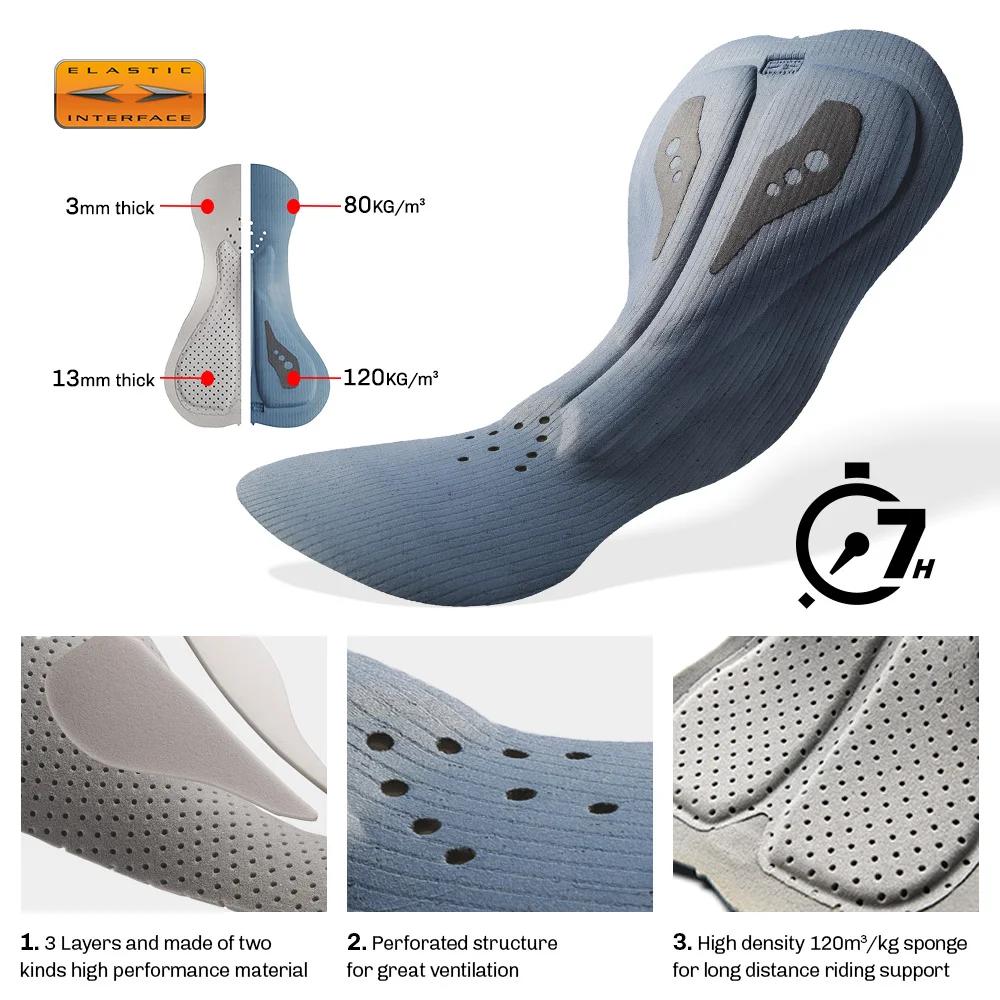RION short de cyclisme hommes Ciclismo Masculina cuissard Interface élastique coussin longue Distanc