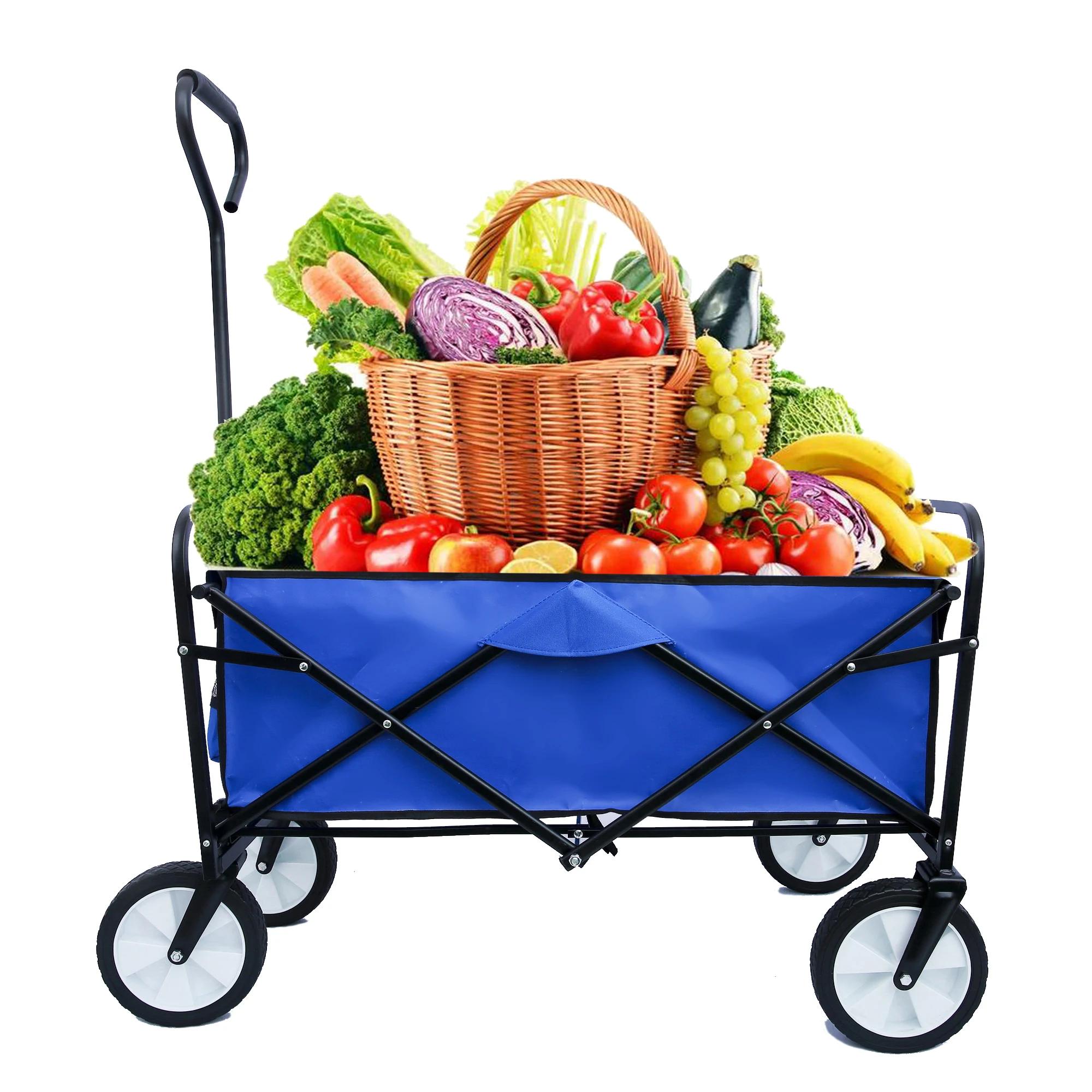 QuestionVoiture pliable avec roues, adaptée aux courses de jardin, sports d'extérieur, tout terrain,