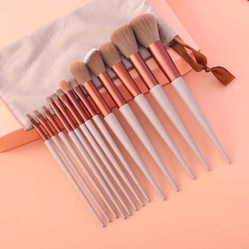 13 pièces ensemble de pinceaux de maquillage ombre à paupières fond de teint femmes brosse cosmétiqu