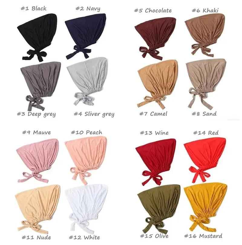Nouveau doux Modal musulman Turban chapeau intérieur Hijab casquettes islamique sous-écharpe Bonnet 