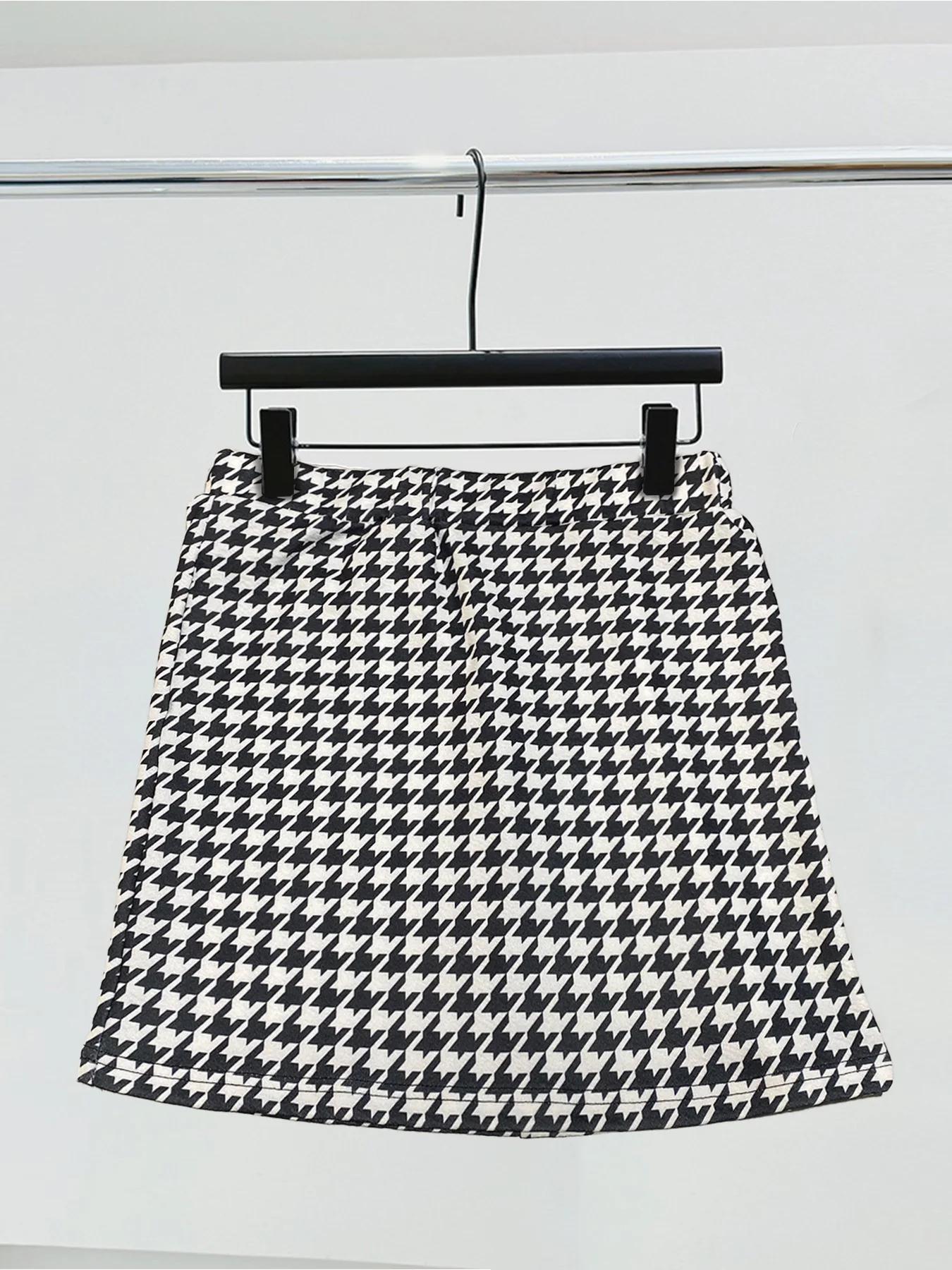 Demi-jupe élégante à taille élastique de style Qianniao, jupe courte taille haute moulante aux hanch