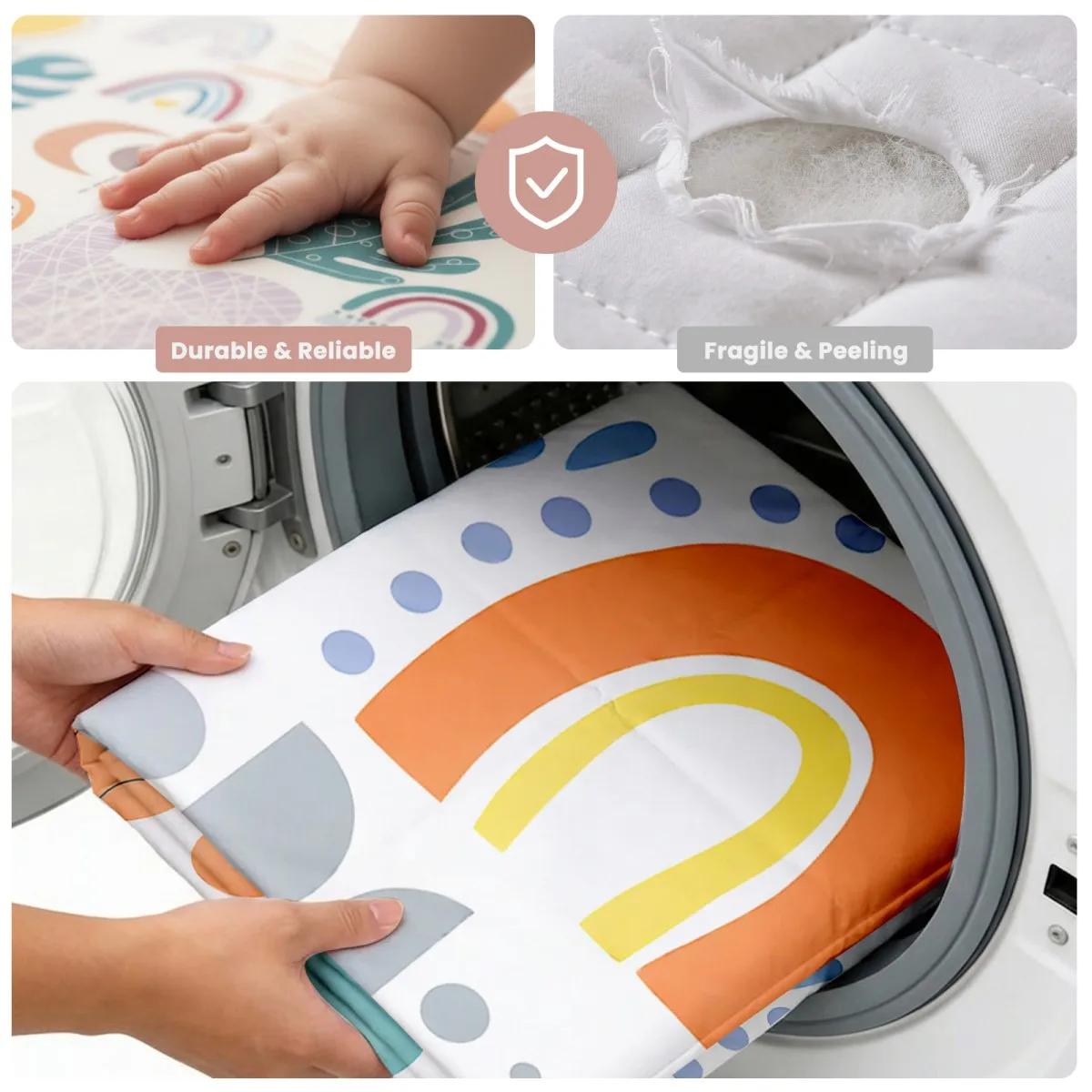 Tapis de jeu pour bébé, tapis de parc rampant, tapis de jeu en mousse épaisse et douce pour bébés et