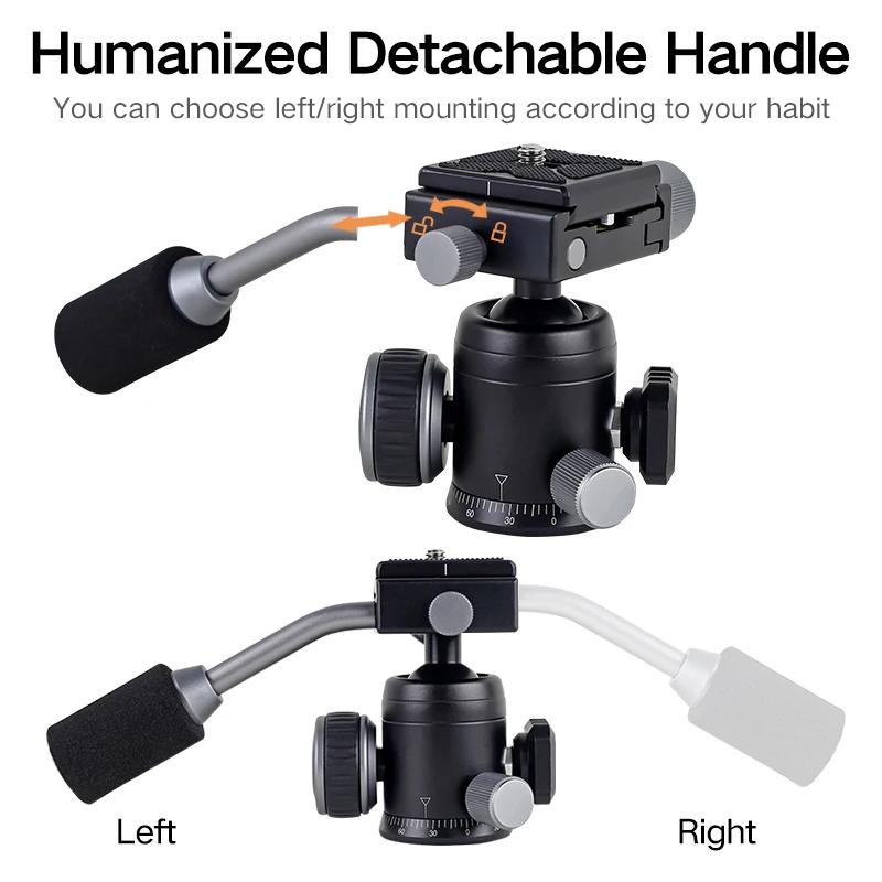 XILETU FM5C2 Mini trépied en métal Portable support de voyage léger avec poignée de tête à 360 degré