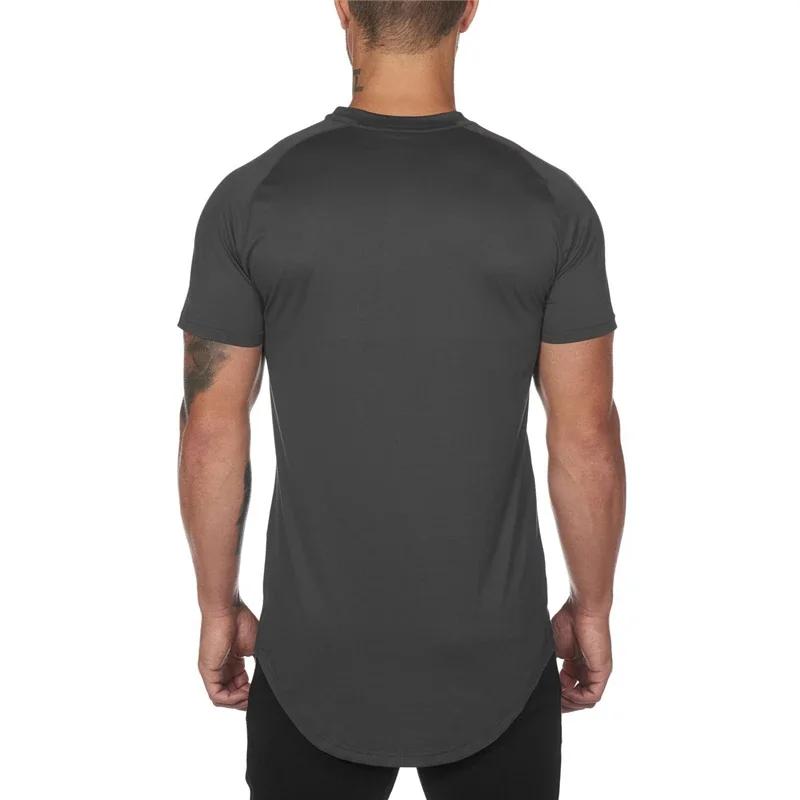 Chemises d'été à manches courtes en maille unie, séchage rapide, vêtements de gymnastique, Fitness, 