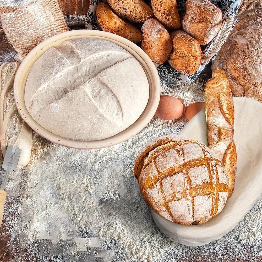 Panier à pain Banneton, 5/8 pièces, rotin naturel, osier, ovale, rond, pâte, paniers à levain, canne