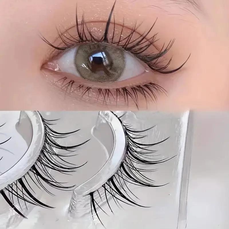 5 paires d'extensions de cils ondulées à tige transparente - réutilisables, faciles à appliquer, d'a