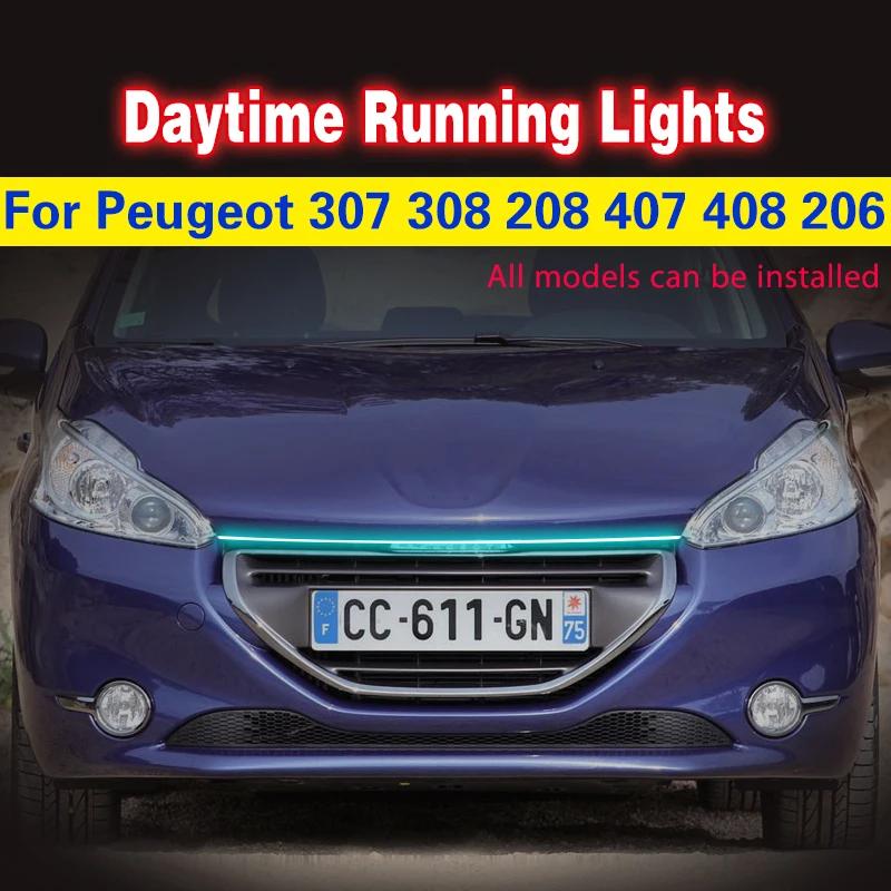 Voiture LED feux de jour pour Peugeot 307 308 208 407 408 206 DRL antibrouillard décoration atmosphè