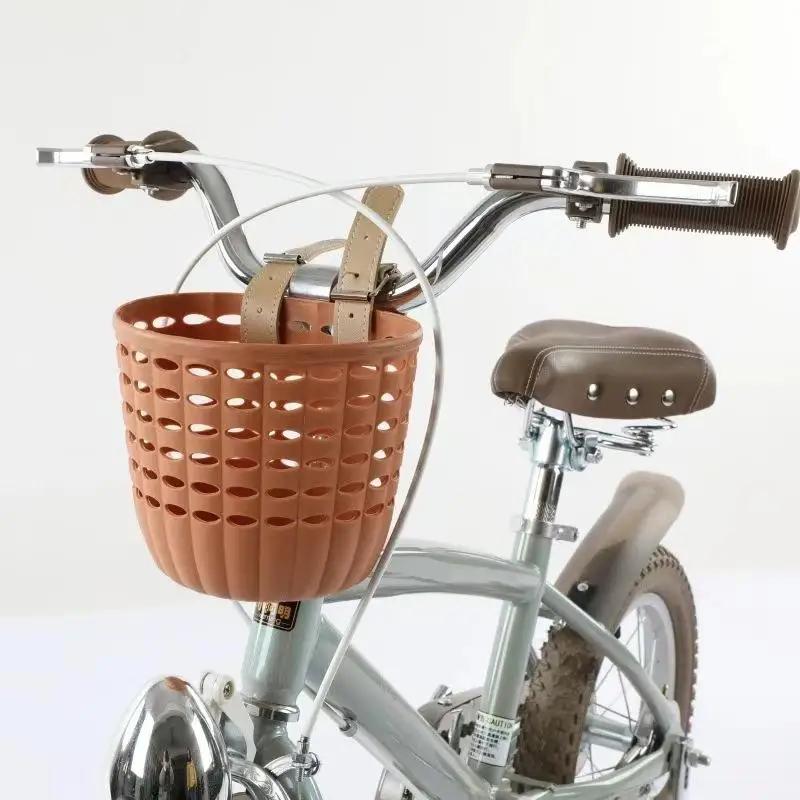 〔E〕Panier de vélo pour enfants, panier de rangement durable avec sangles réglables en PU, panier de 