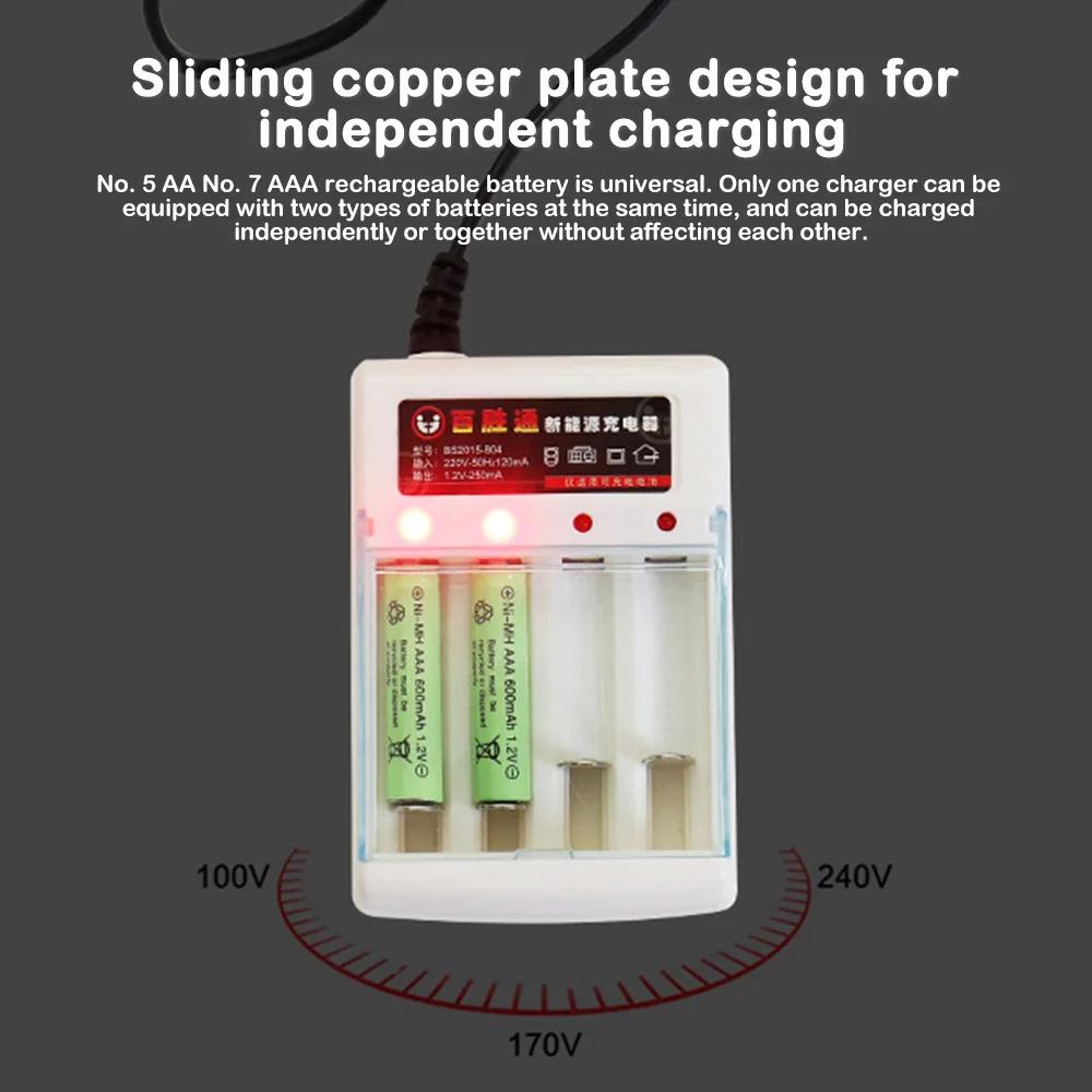 Chargeur rapide de batterie AA AAA 220V ni-cd, 4 emplacements, chargeur intelligent Rechargeable, pr