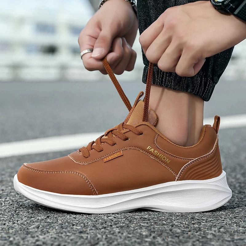 Baskets marron pour hommes printemps chaussures de sport de course en plein air hommes baskets à pla