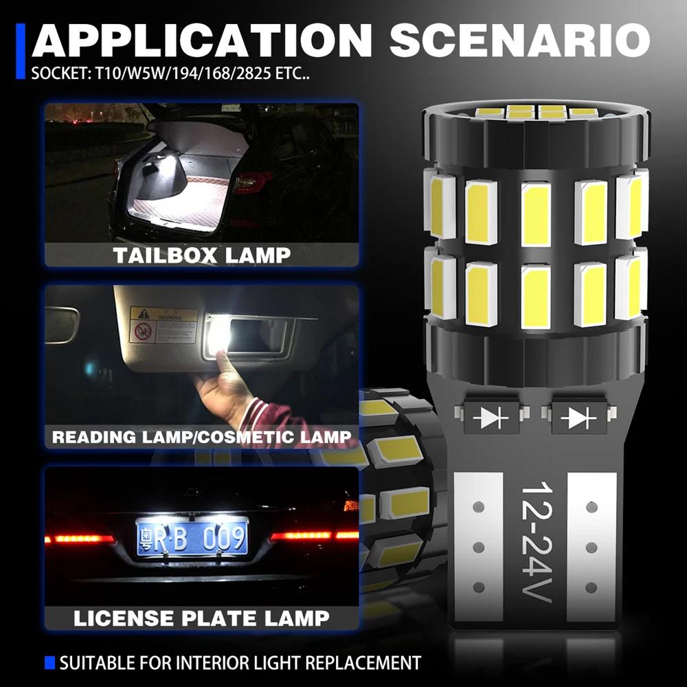 10pcs T10 W5W LED des ampoules 194 168 LED lecture intérieure de voiture feux de stationnement pour 