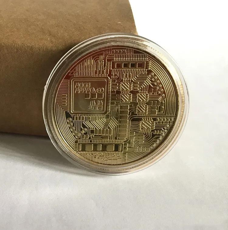 Pièce de monnaie Bitcoin plaquée or, Collection d'art à collectionner, cadeau commémoratif physique,