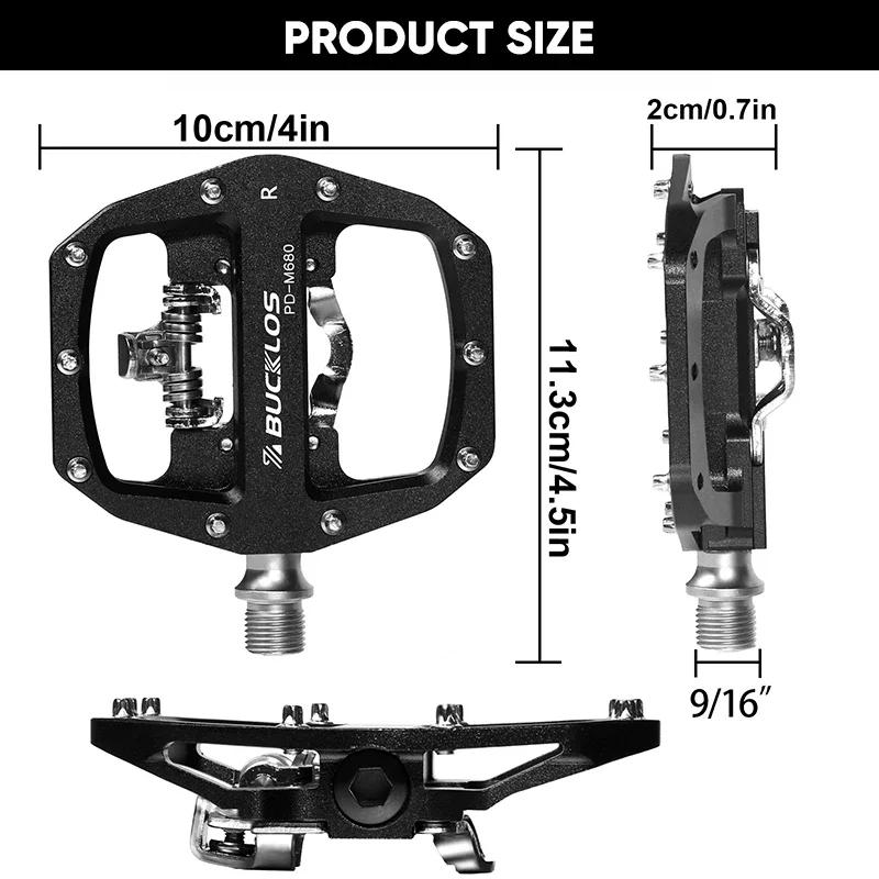BUCKKubMTB-Pédales de vélo à double fonction, pédale de vélo VTT, plate-forme plate, verrouillage, s