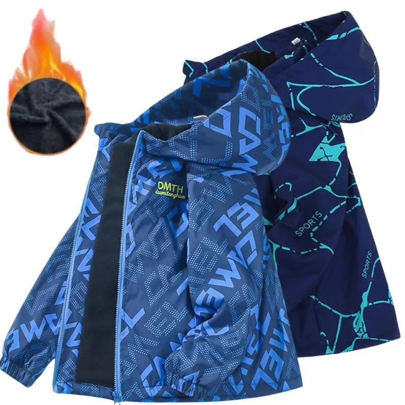 Veste d'extérieur épaisse pour garçons, imperméable, à la mode, vêtements chauds pour enfants, coupe