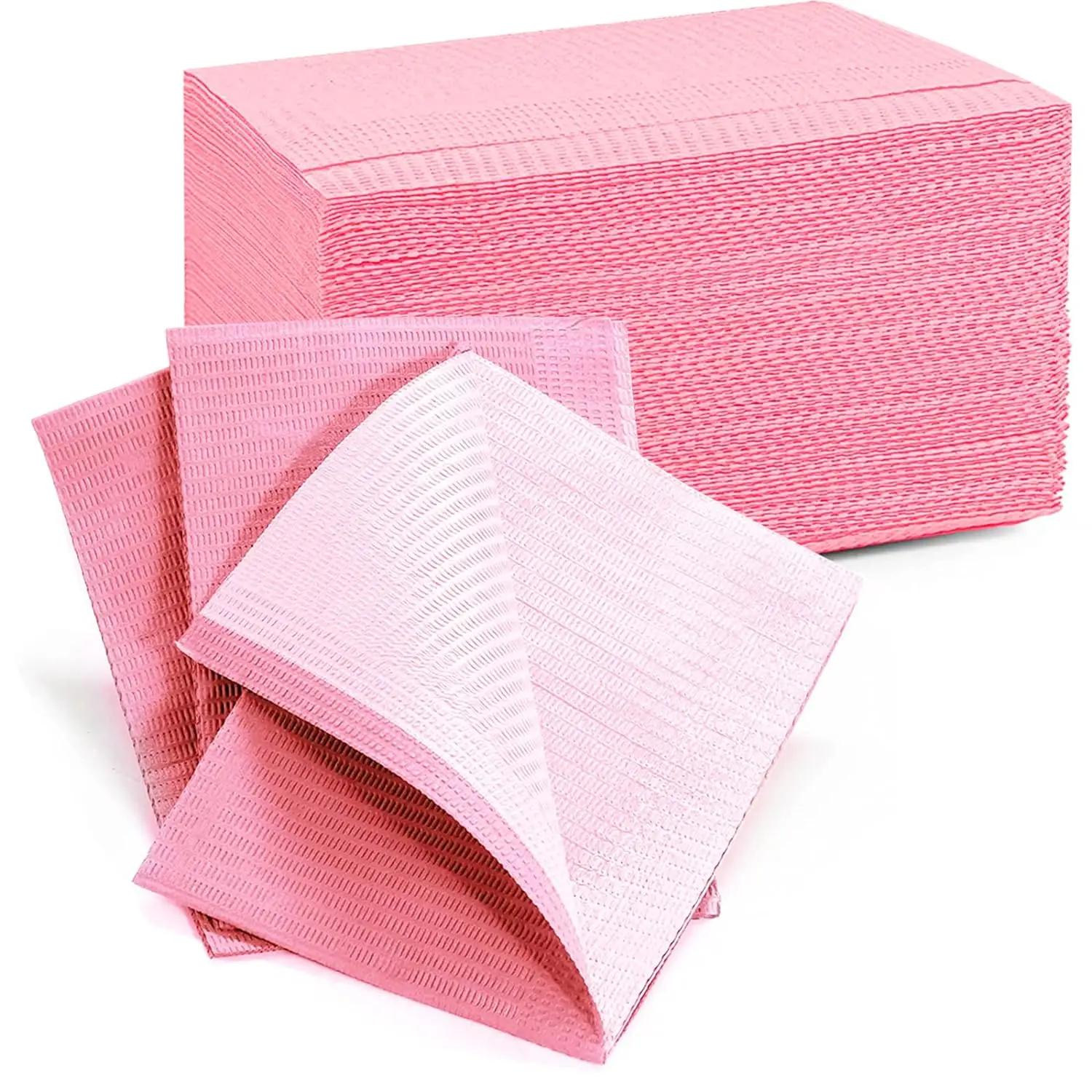 Serviettes de Table jetables pour ongles, 20 pièces, tapis, bavoirs dentaires violets, bavoirs de de