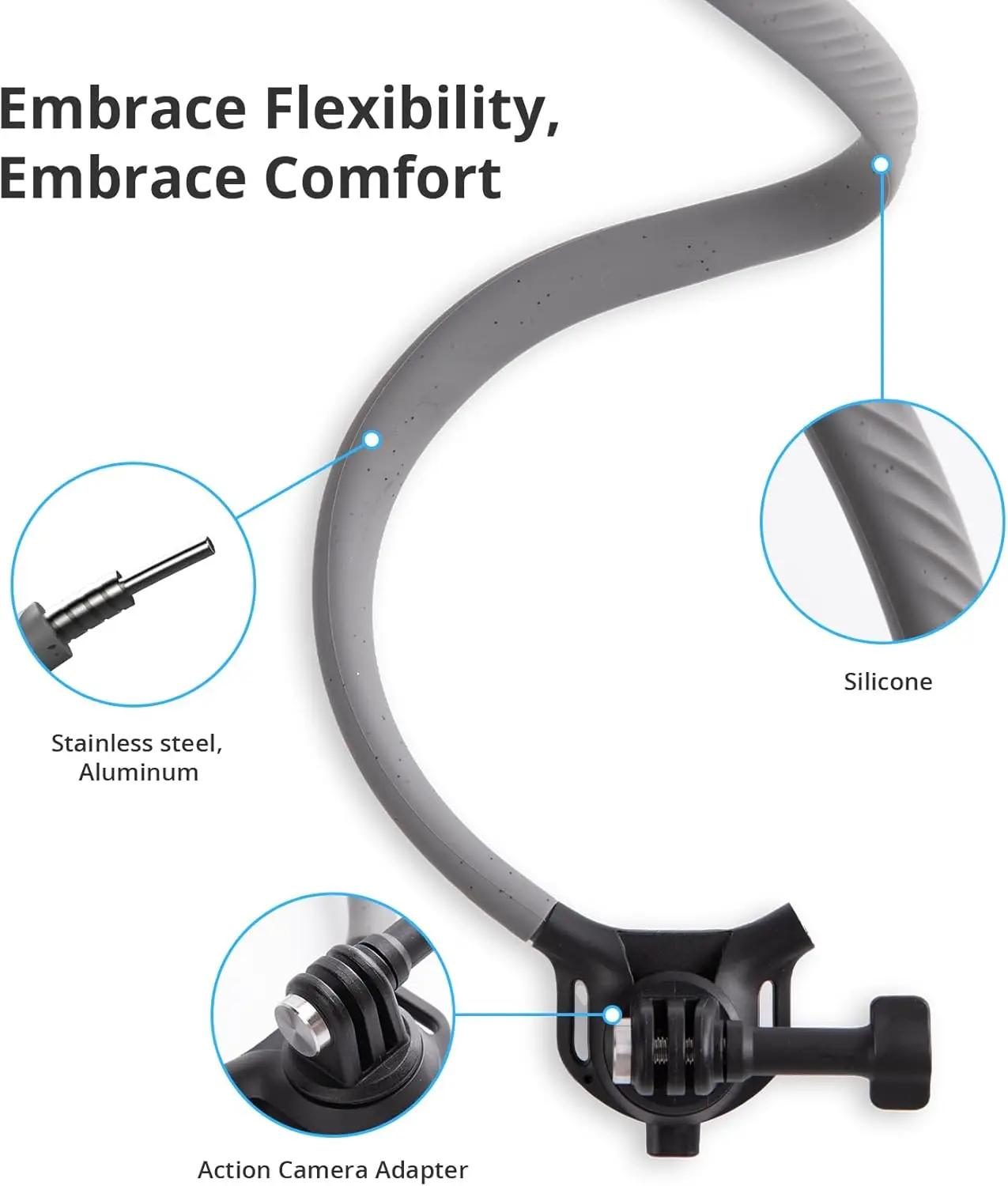 IcalYTECH-Caplock Neck Hold Mount, Chest Mount pour GoPro 12, 11/10, Insta360, DJI Osmo Action, Sili
