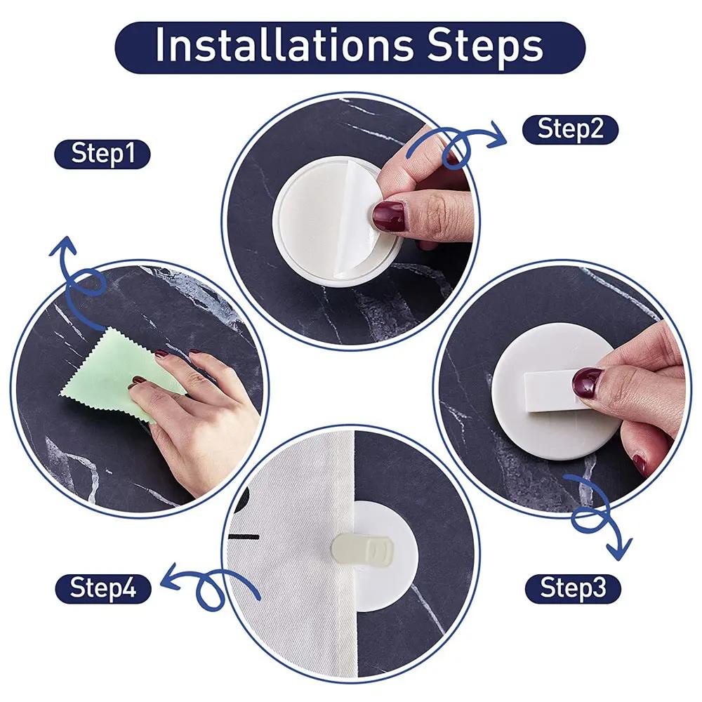 Clips pour rideaux de douche, 4 pièces, coupe-vent, protection contre les éclaboussures, Clips pour 