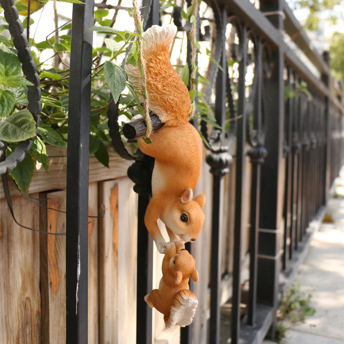 Figurine d'écureuil en corde d'escalade créative, 1 pièce, parfaite pour la décoration du jardin et 