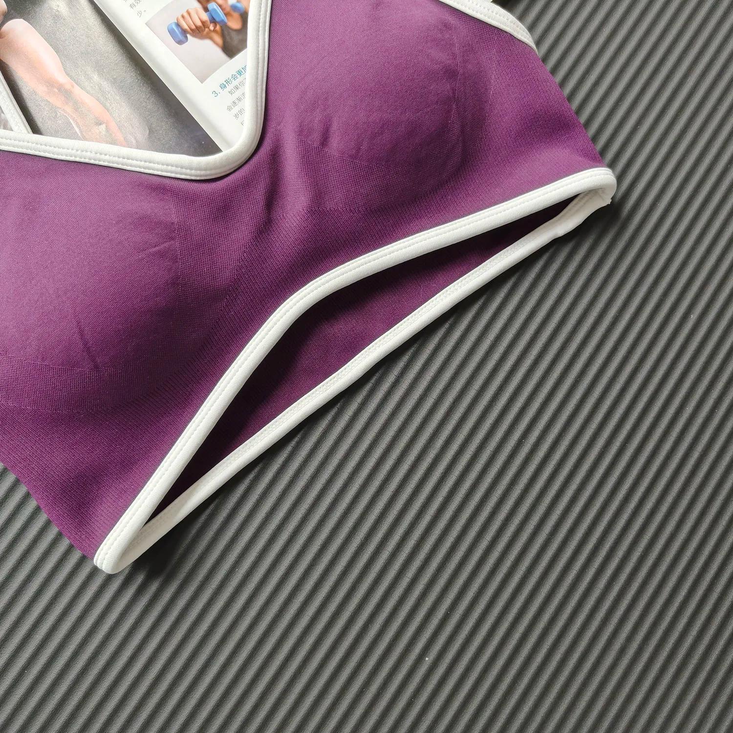 Soutien-gorge de sport sans couture pour femme, bretelles fines respirantes, dos nu, pour yoga, fitn