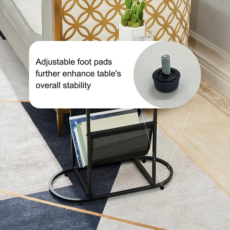 Petites Tables d'Appoint promenales en Verre, Petit Espace de Salon avec Magazines, Espace de Rangem