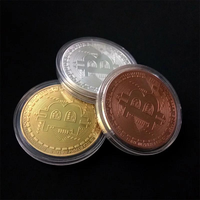 Pièce de monnaie Bitcoin plaquée or, Collection d'art à collectionner, cadeau commémoratif physique,