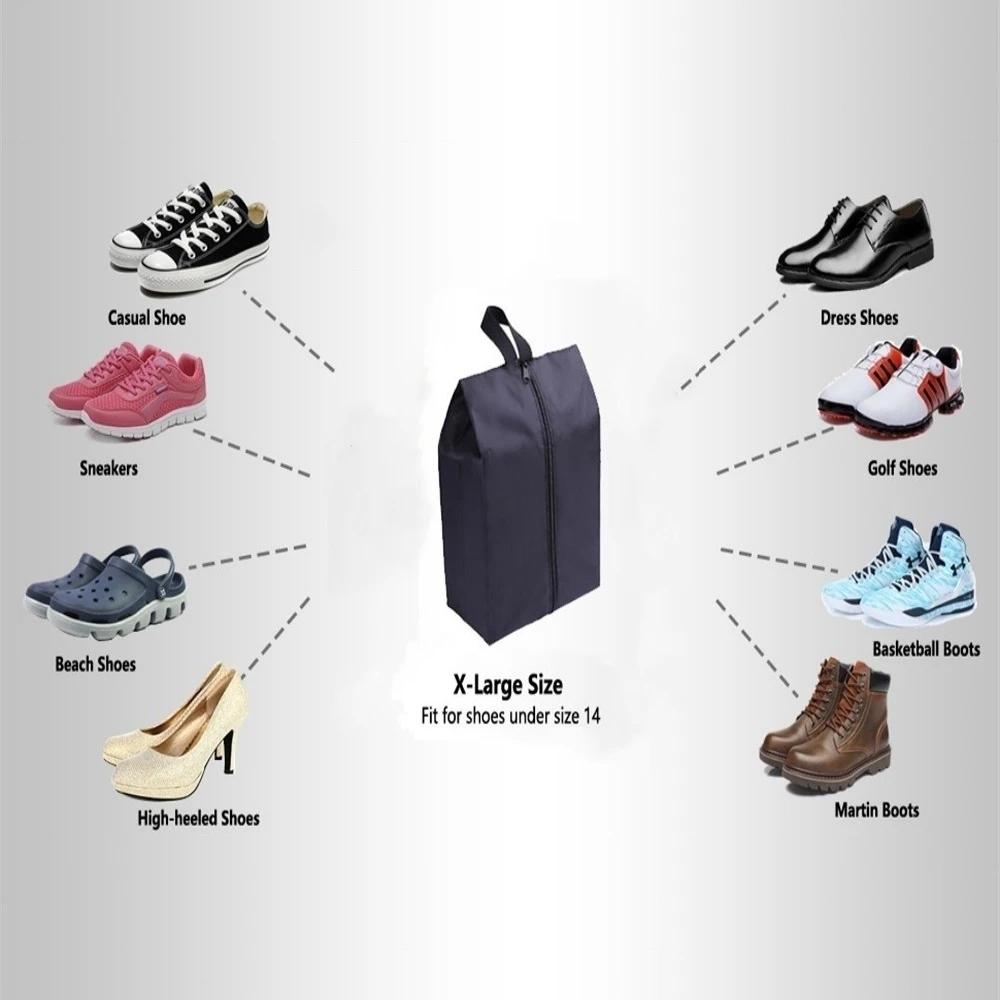 Sacs de rangement de chaussures imperméables portables en Nylon, 2 ou 4 paquets, avec fermeture à gl