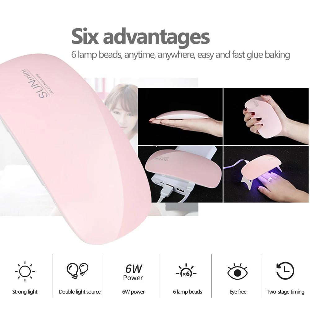 LINMANDA Mini lampe sèche-ongles 6W LED UV Portable sèche-ongles lampe à polymérisation lumière pour