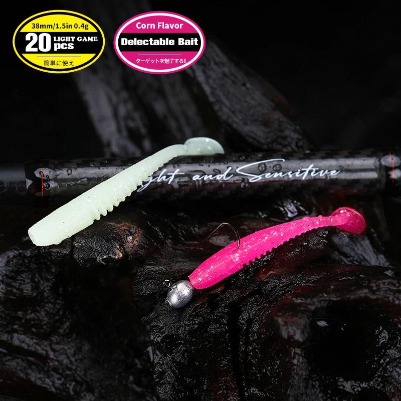 TSURINOYA appât souple leurre de pêche flexible 38mm 0.4g T queue Wobbler pêche leurre souple pour A