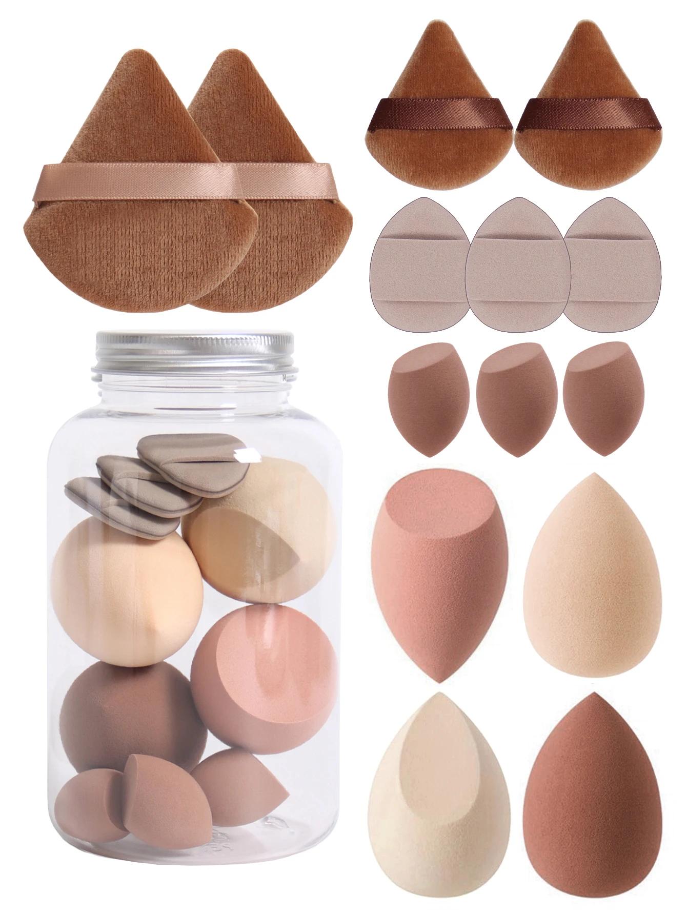 Ensemble d'éponges cosmétiques, éponge cosmétique, bouffée de doigt, fond de teint sec et support, b