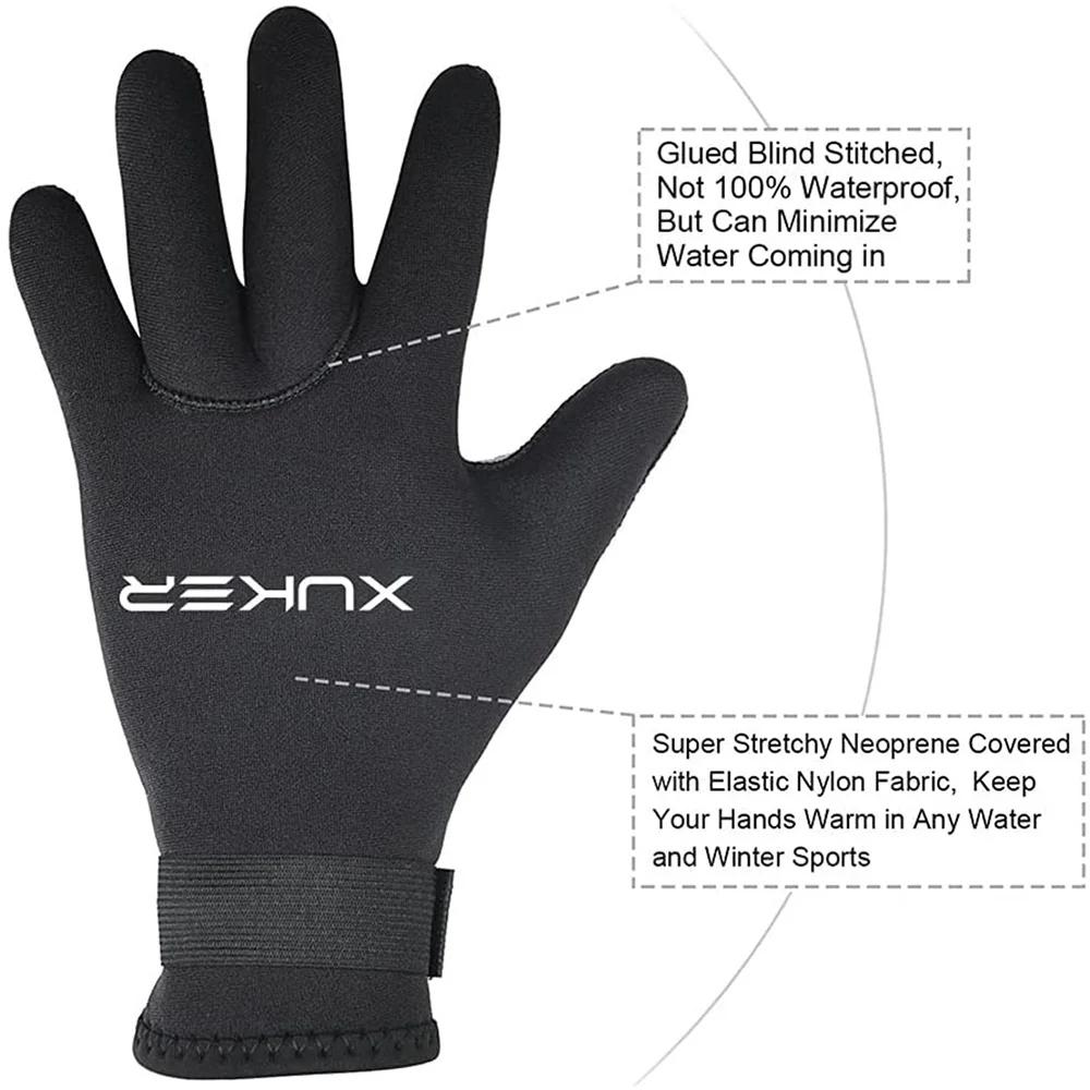 Gants de plongée en néoprène 3mm 5mm, garde au chaud pour la plongée en apnée, le surf, le kayak, le