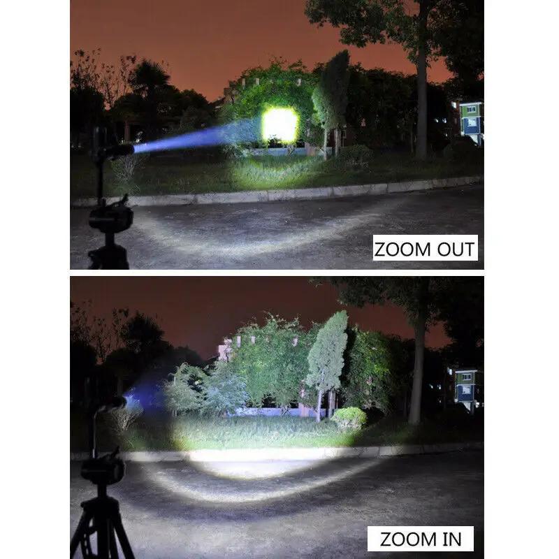 Lampe de poche super lumineuse, torche zoomable, haute puissance, chasse nocturne, camping en plein 