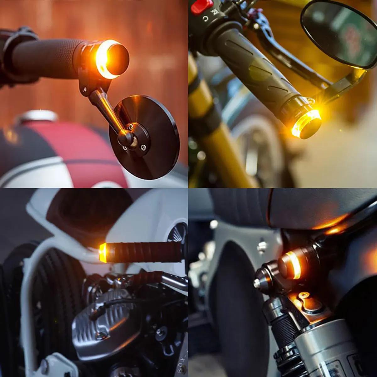 Indicateur d'extrémité de barre lumineuse à LED pour moto, clignotant de voiture, prise de poignée u