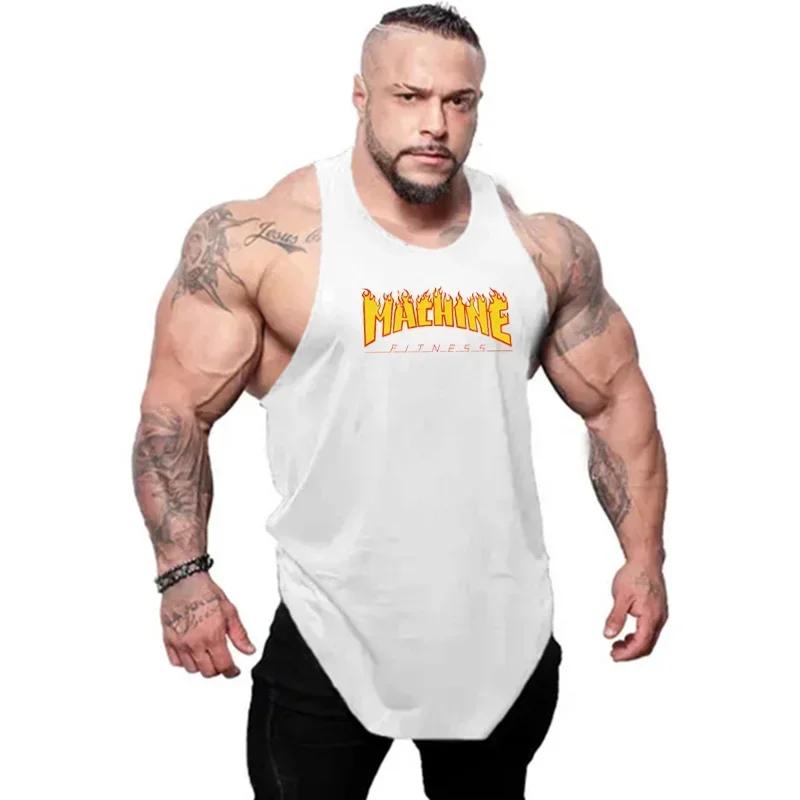 Hommes Fitness Muscle Singlets Décontracté Hip Hop Sans Manches Lâche T-Shirt Coton Respirant Vêteme