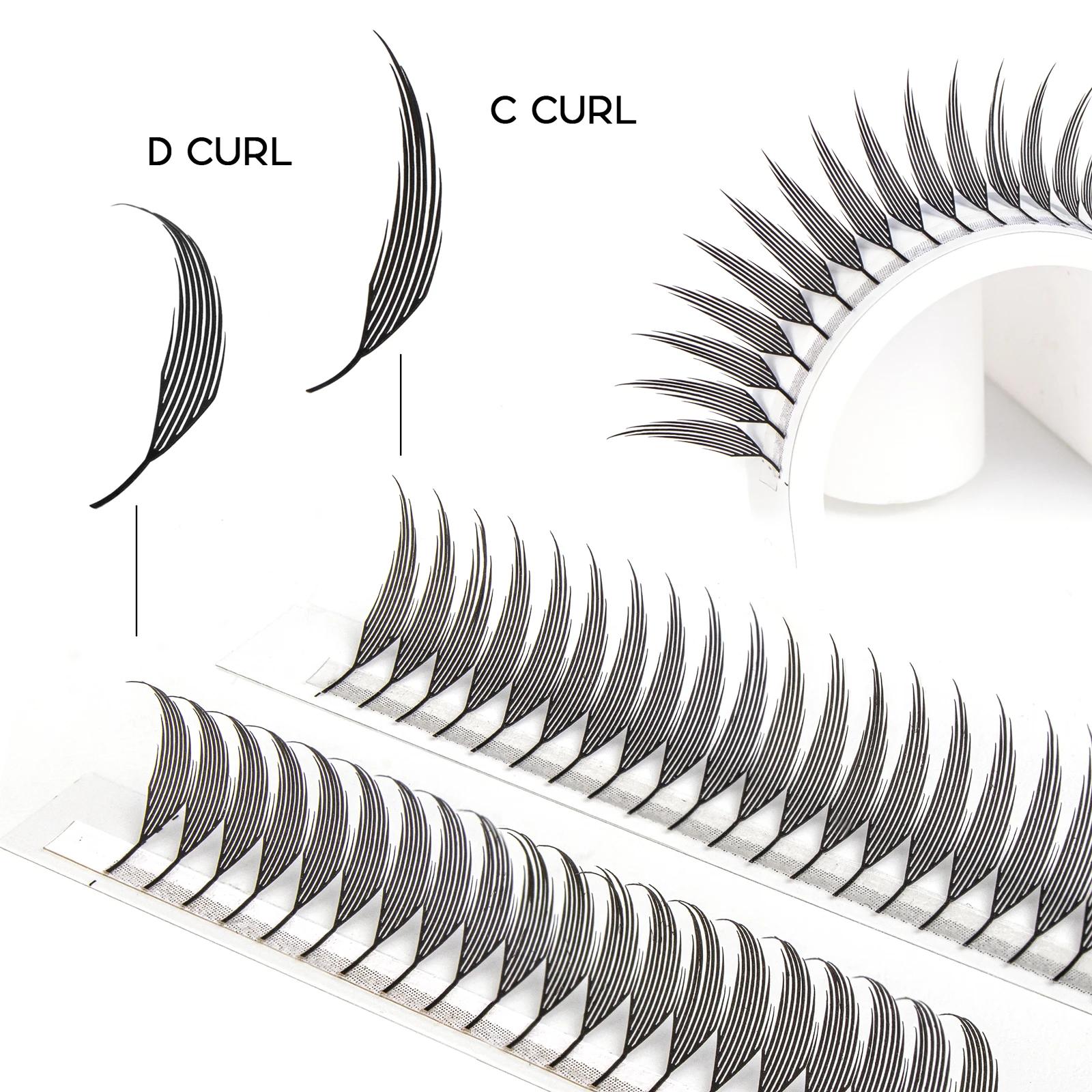 Befer Beauty-Extensions de Cils à Boucles C/D, 240 Grappes, Style Manga, Plume, Flora, Cat Eye, 8-15