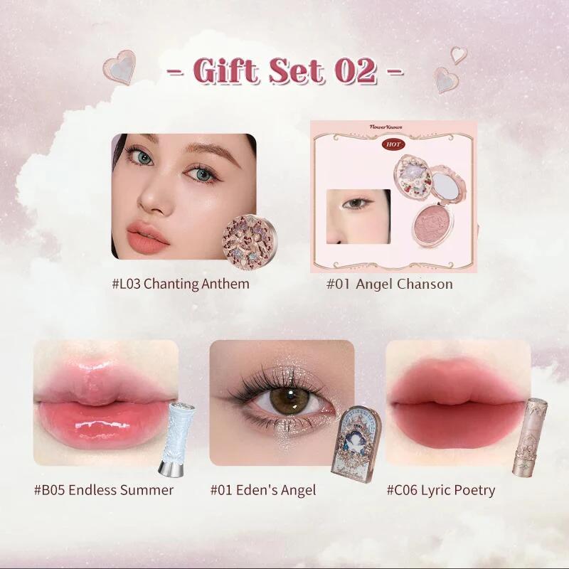 Kit de maquillage Flower Knows, ensemble complet de maquillage professionnel, cadeau, sirène, ange, 